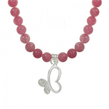 Collar rodonita con mariposa