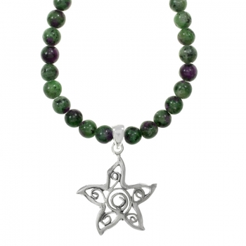 Collar Rubí Zoisita con estrella