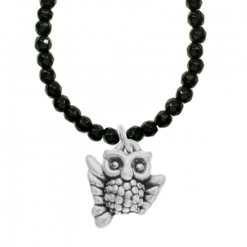 Collar de ónix con búho de la Suerte