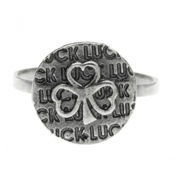 Anillo trébol de plata vieja