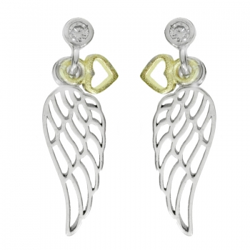 Pendientes alas detalle corazón