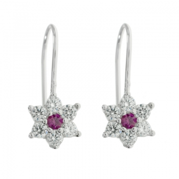 Pendientes flor con circonitas