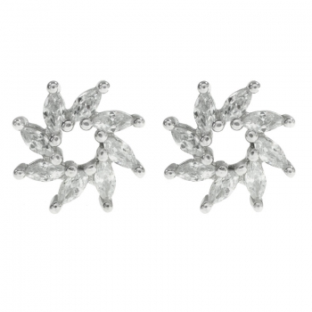 Pendientes flor con circonitas