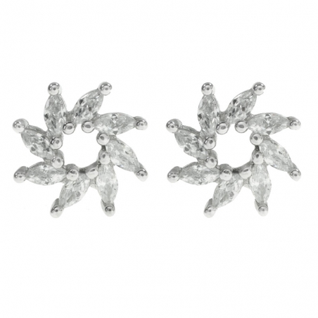 Pendientes flor con circonitas