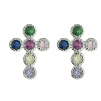 Pendientes cruz color