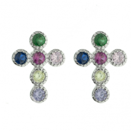 Pendientes cruz color