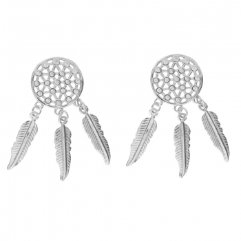 Pendientes atrapa sueños con flor de la vida