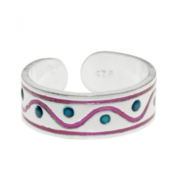 Anillo midi o pie onda fucsia