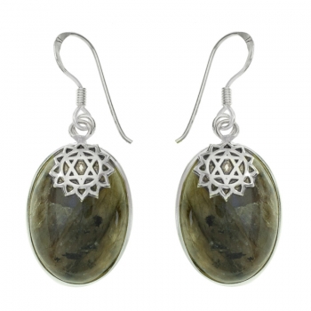 Pendientes labradorita mandala