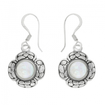 Pendientes flor con piedra de luna