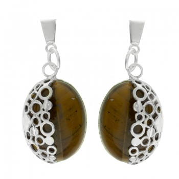 Pendientes ojo de tigre círculos