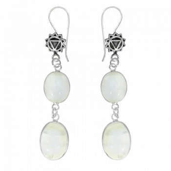 Pendientes con doble piedra de luna