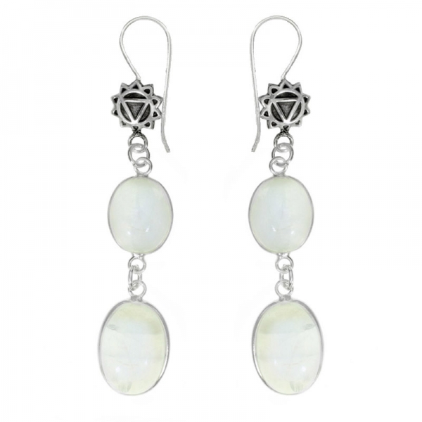 Pendientes con doble piedra de luna