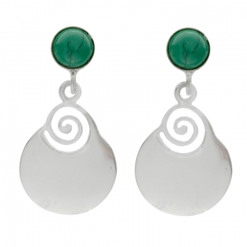 Pendientes con turquesa y espiral