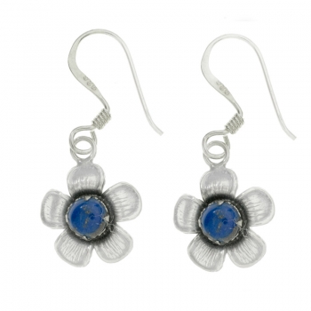 Pendientes flor con lapislázuli