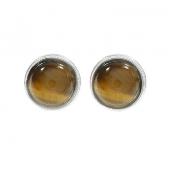 Pendientes ojo de tigre redondos