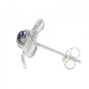 Pendientes flor con centro de piedra 2