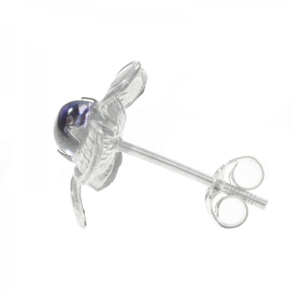 Pendientes flor con centro de piedra