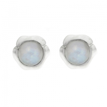 Pendientes flor con piedra de luna