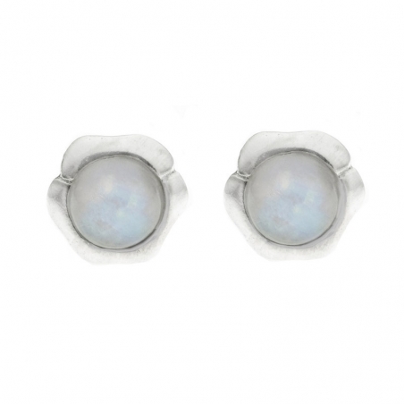 Pendientes flor con piedra de luna