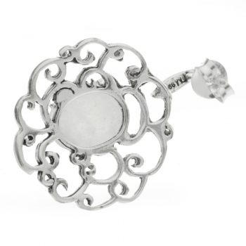 Pendientes espirales con piedra de luna oval 2