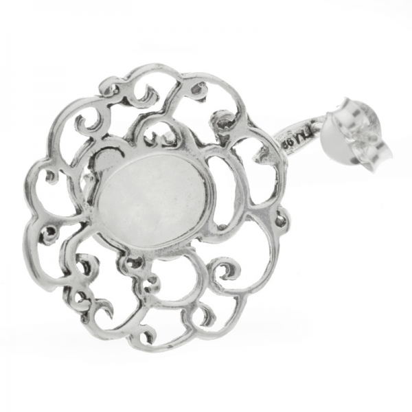 Pendientes espirales con piedra de luna oval