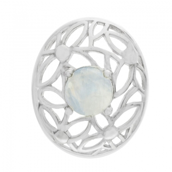 Colgante oval calado con piedra de luna