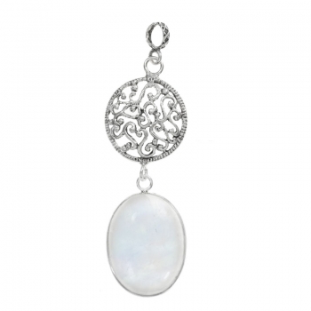 Colgante piedra de luna con espirales