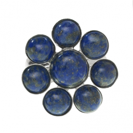 Anillo flor lapislázuli