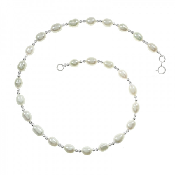 Tobillera de perlas y bolitas