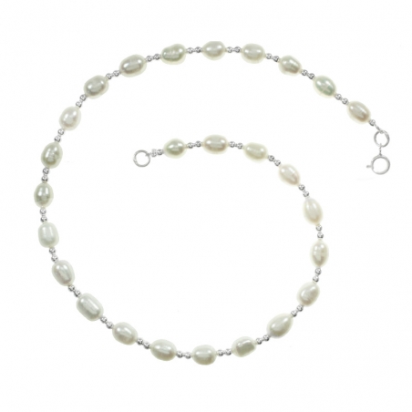 Tobillera de perlas y bolitas