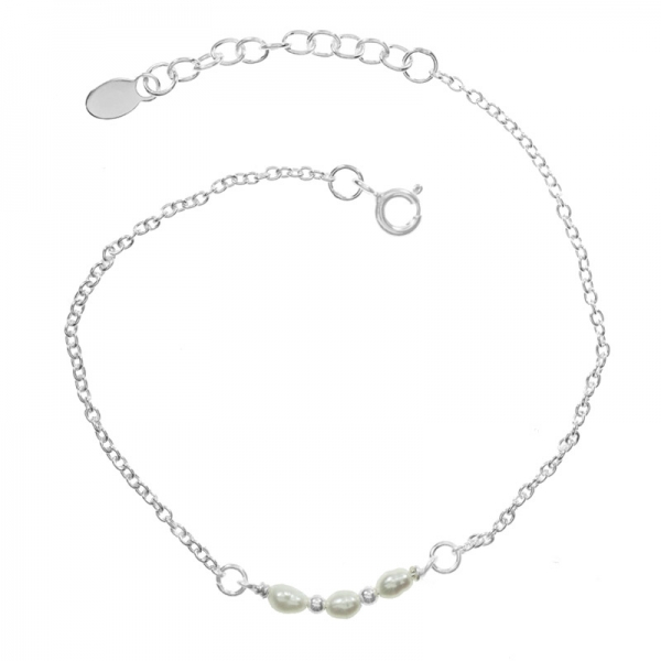 Pulsera triple perla
