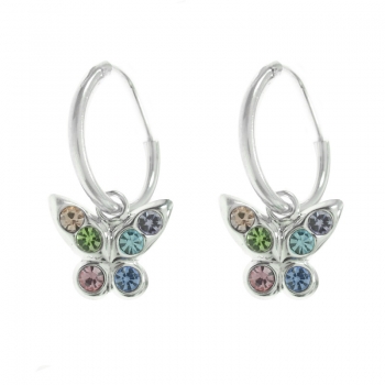 Pendientes aro con mariposa