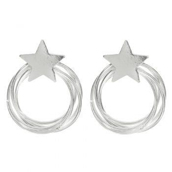 Pendientes estrella con aros