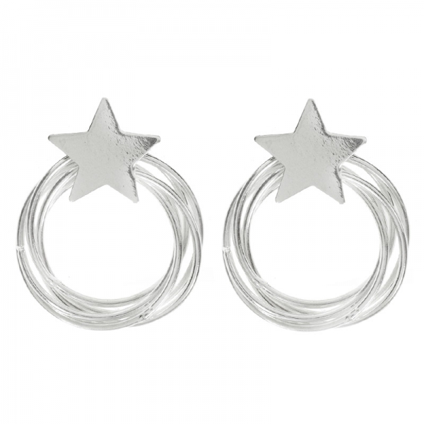 Pendientes estrella con aros