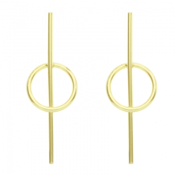 Pendientes dorados círculo & barra