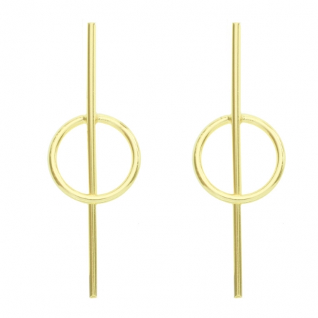 Pendientes dorados círculo & barra