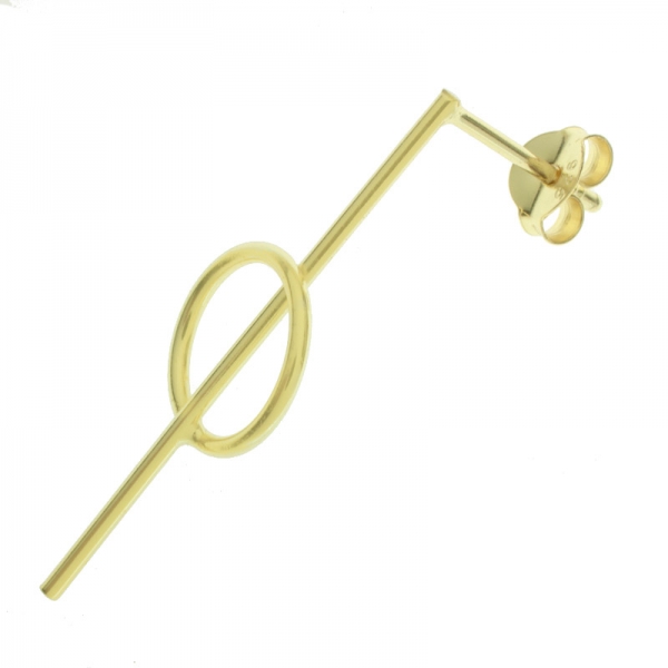 Pendientes dorados círculo & barra