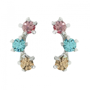 Pendientes triple circonita color