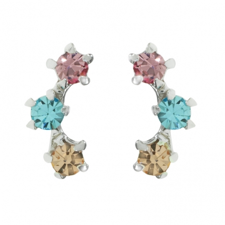 Pendientes triple circonita color