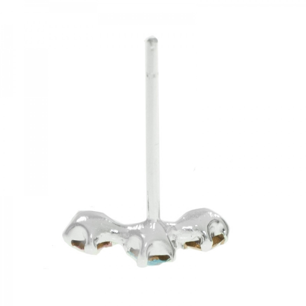 Pendientes triple circonita color