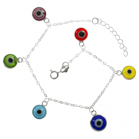 Pulsera ojos turcos de colores colgantes