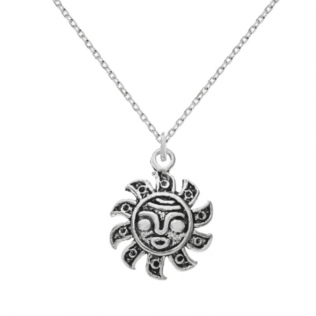 Collar sol azteca XS Plata de Ley