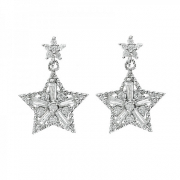 Pendientes largos Glam Star Plata de Ley