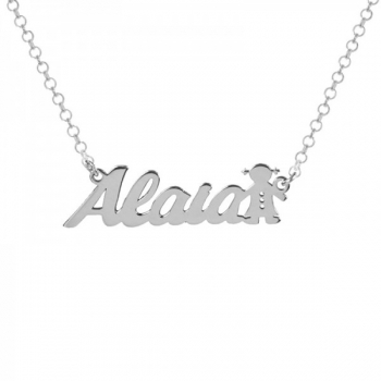 Collar nombre personalizado con niña