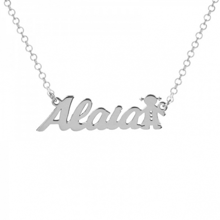 Collar nombre personalizado con niña