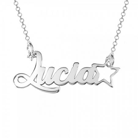 Collar nombre personalizado estrella
