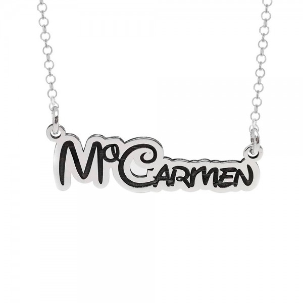 Collar nombre personalizado B&W