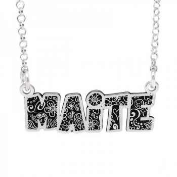 Collar nombre personalizado Print Hippie