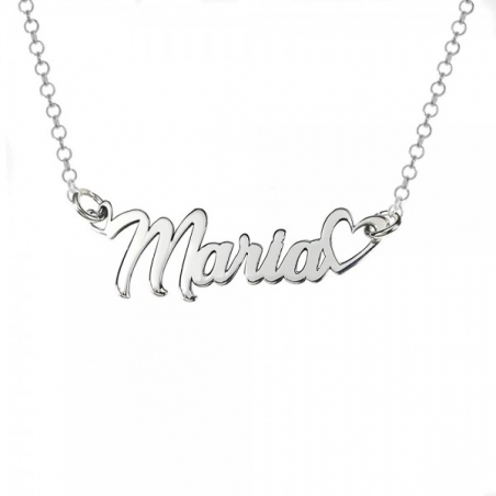 Collar nombre personalizado corazón calado